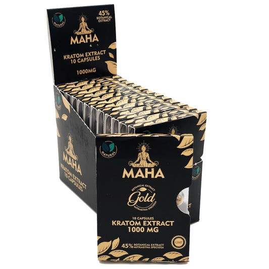 Kratom | Maha | Capsule | Gold | 10ct | Millenium Smoke Shop